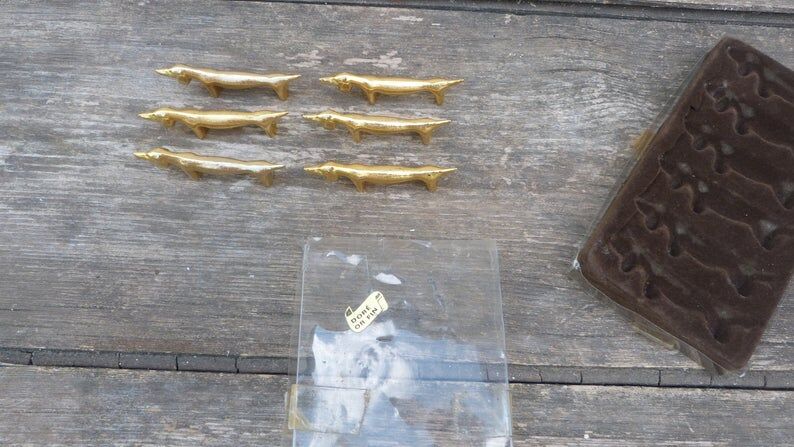 Set of 6 door golden Teckels knives in fine gold