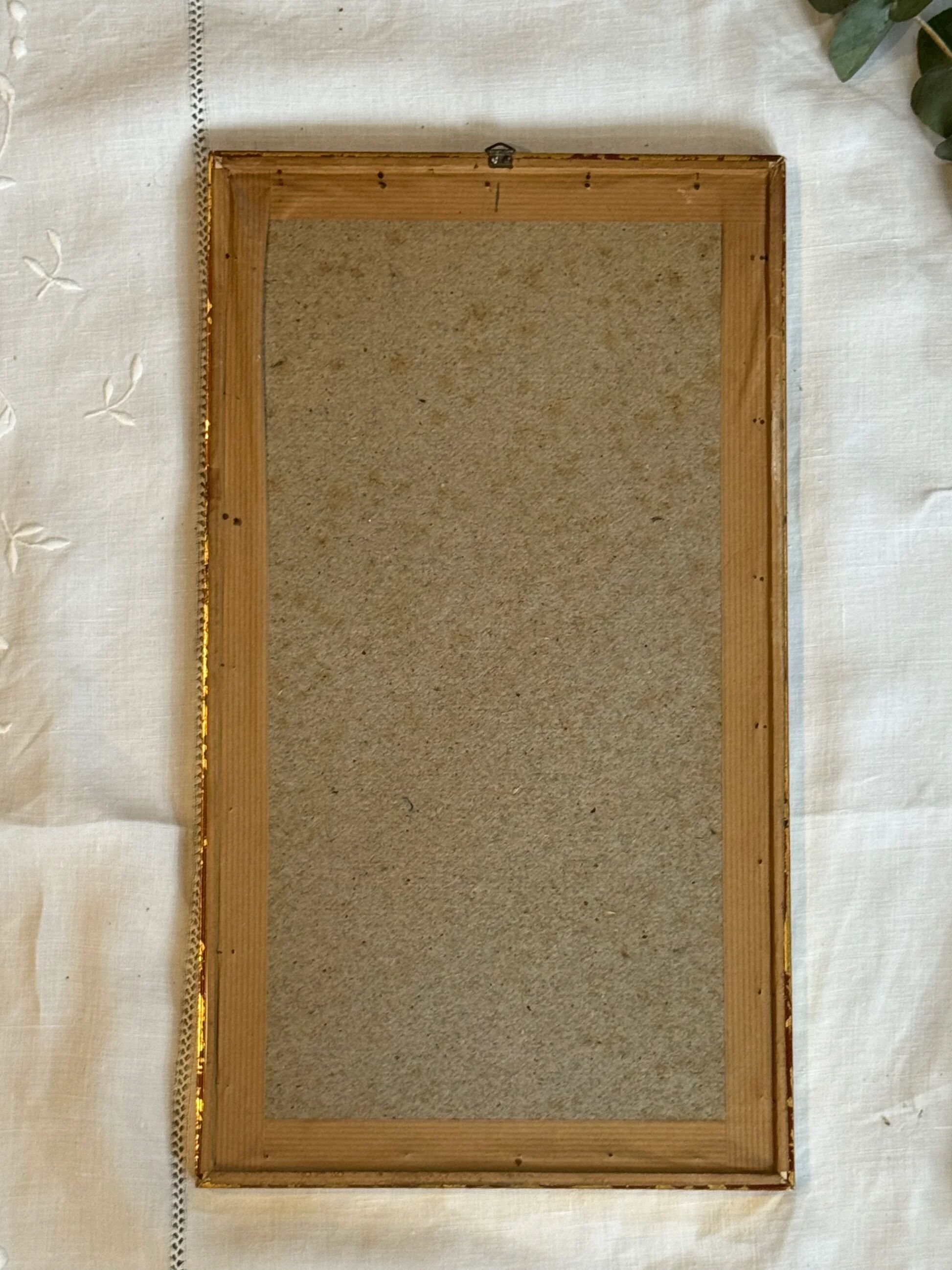 Vintage gold wooden rectangular mirror