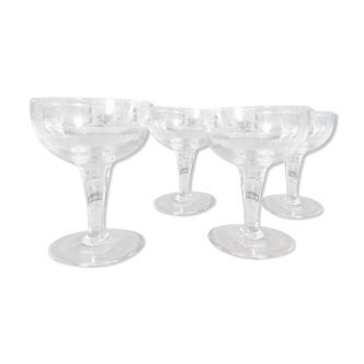 Set of four vintage French glasses for liquor