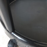 Vintage bar table, black plastic, round table, 70s, Simo, made in Italy