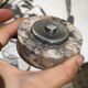 Antique doorbell or switch in marble and silver metal