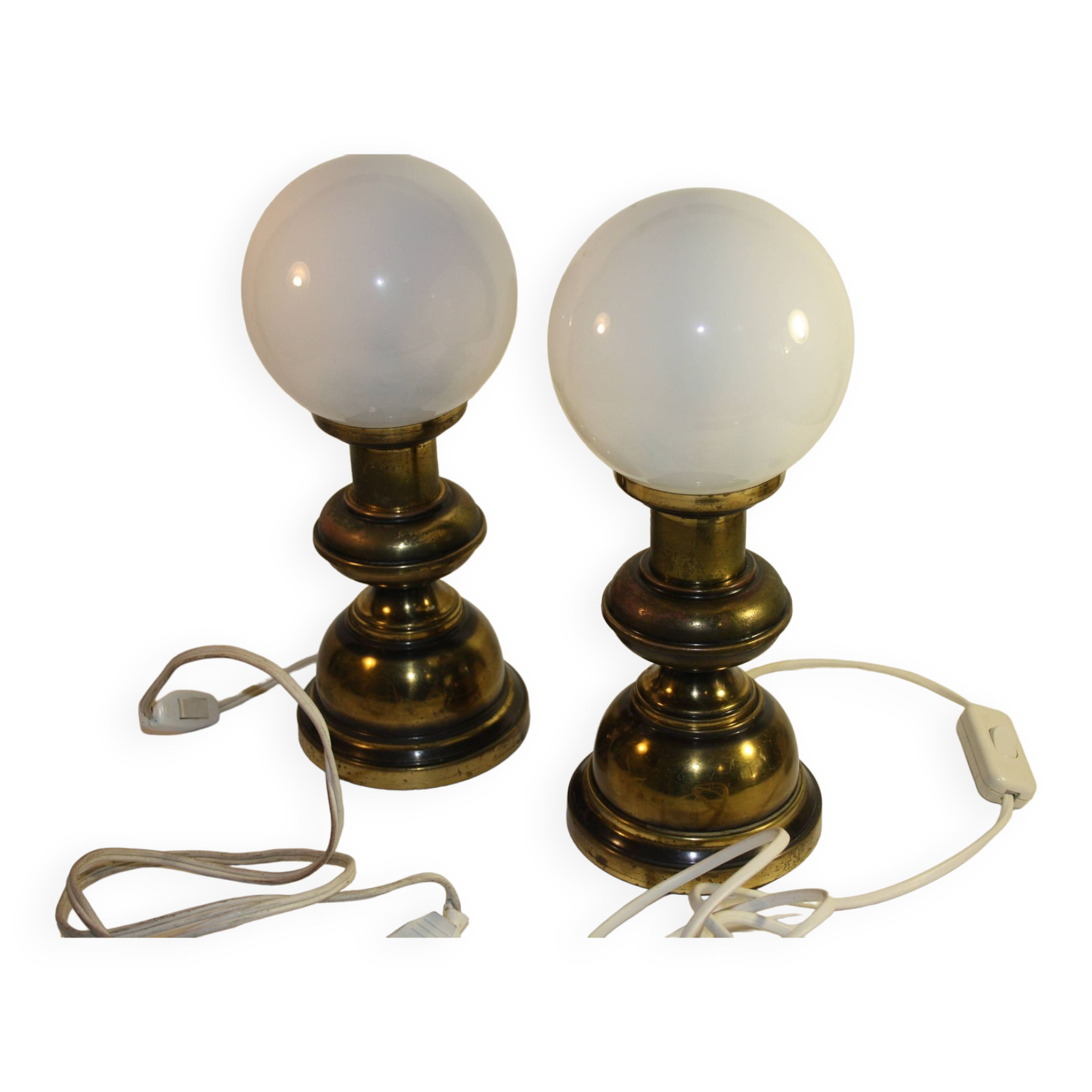 Paire de lampes de chevet en métal