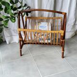 Bamboo and rattan magazine rack