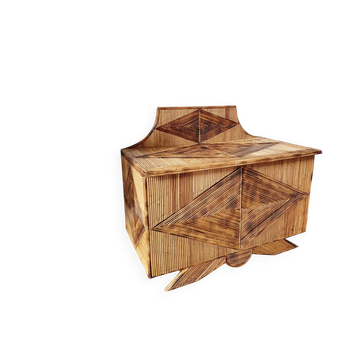 Rattan marquetry chest
