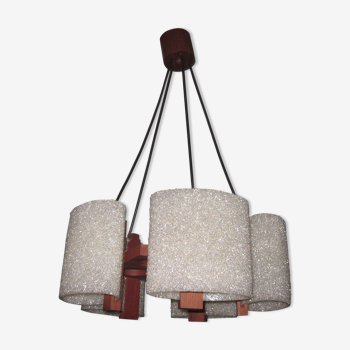 Lustre scandinave en teck et perplex