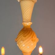 Lustre vénitien en verre de Murano jaune, vers 1950