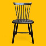 Chaise scandinave Sven Erik Fryklund pour HagaFors bois noirci 1950