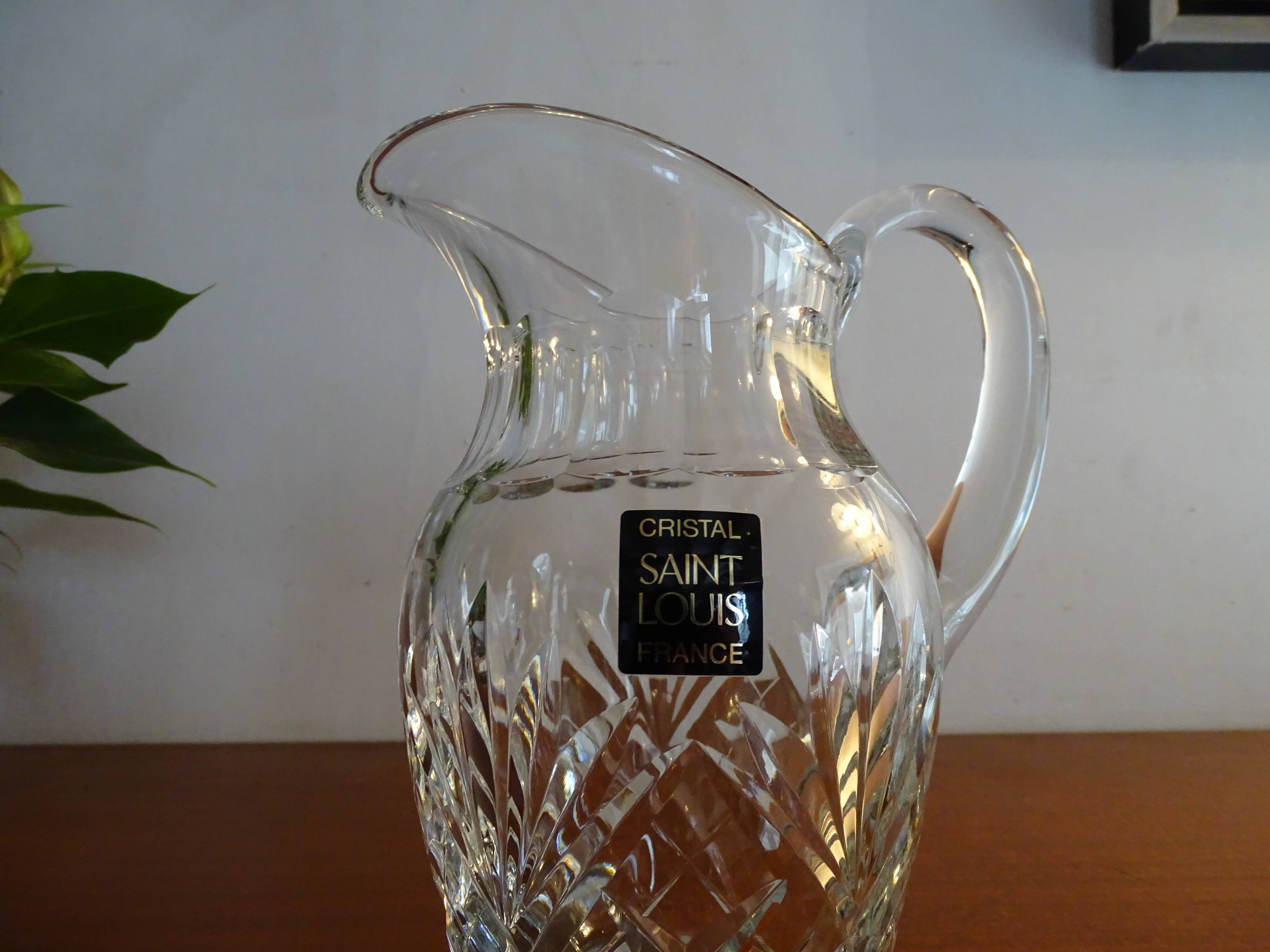 Jug / pitcher with crystal water Saint Louis signed - Model Chantilly