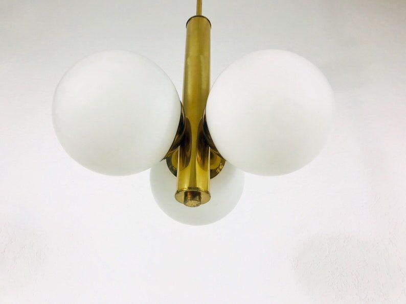 Brass pendant lamp by Kaiser, Germany, 60s