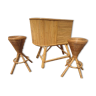 Rattan bar and stools