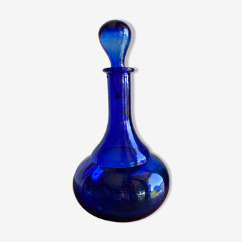 Old cobalt blue glass decanter