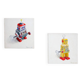 Pair of "Robot" paintings on canvas by Tarass - 2008