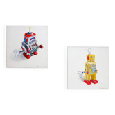 Pair of "Robot" paintings on canvas by Tarass - 2008