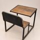 Vintage wooden and metal school desk