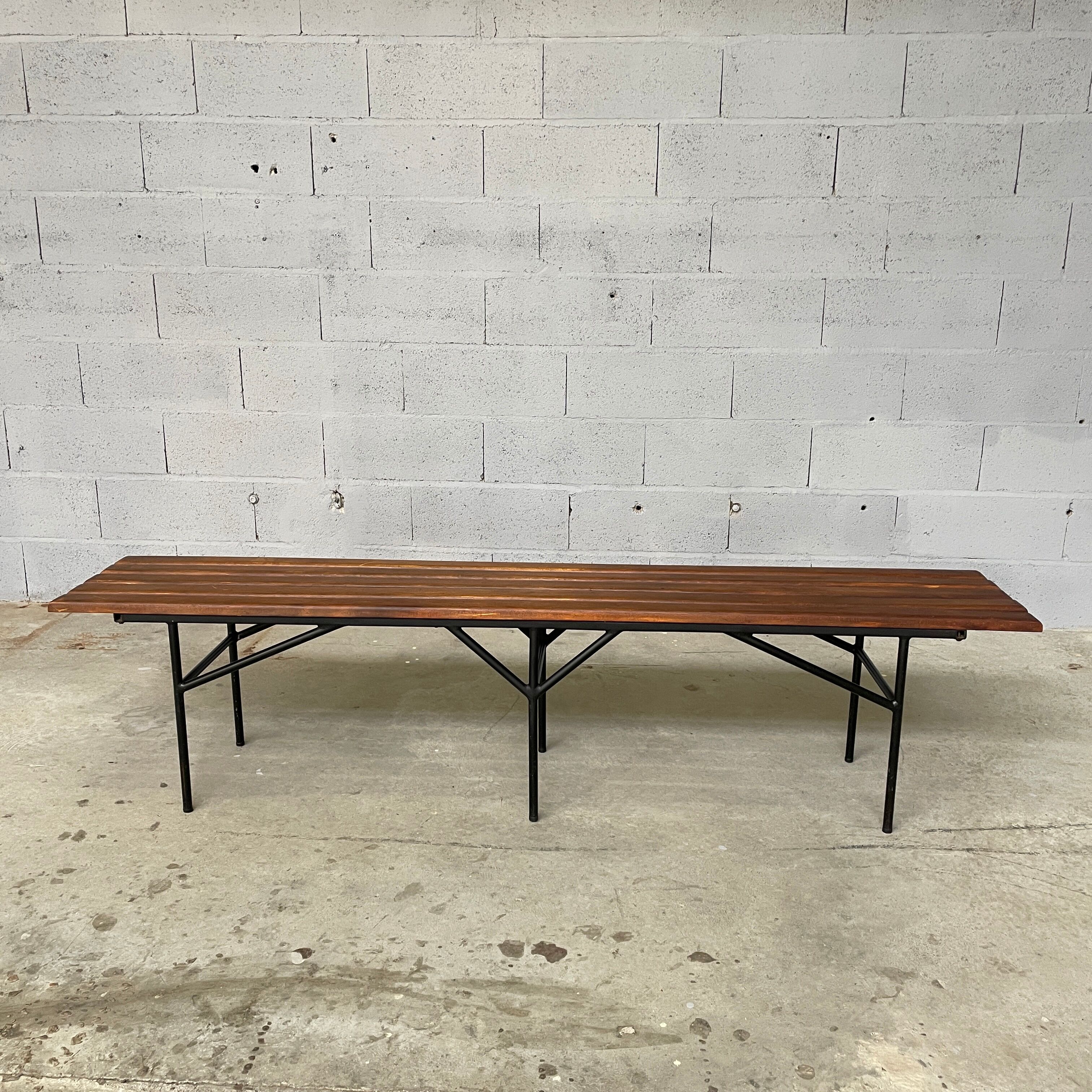 Bench, wood and metal