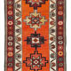 Hand-knotted antique turkish orange runner rug 90 cm x 382 cm