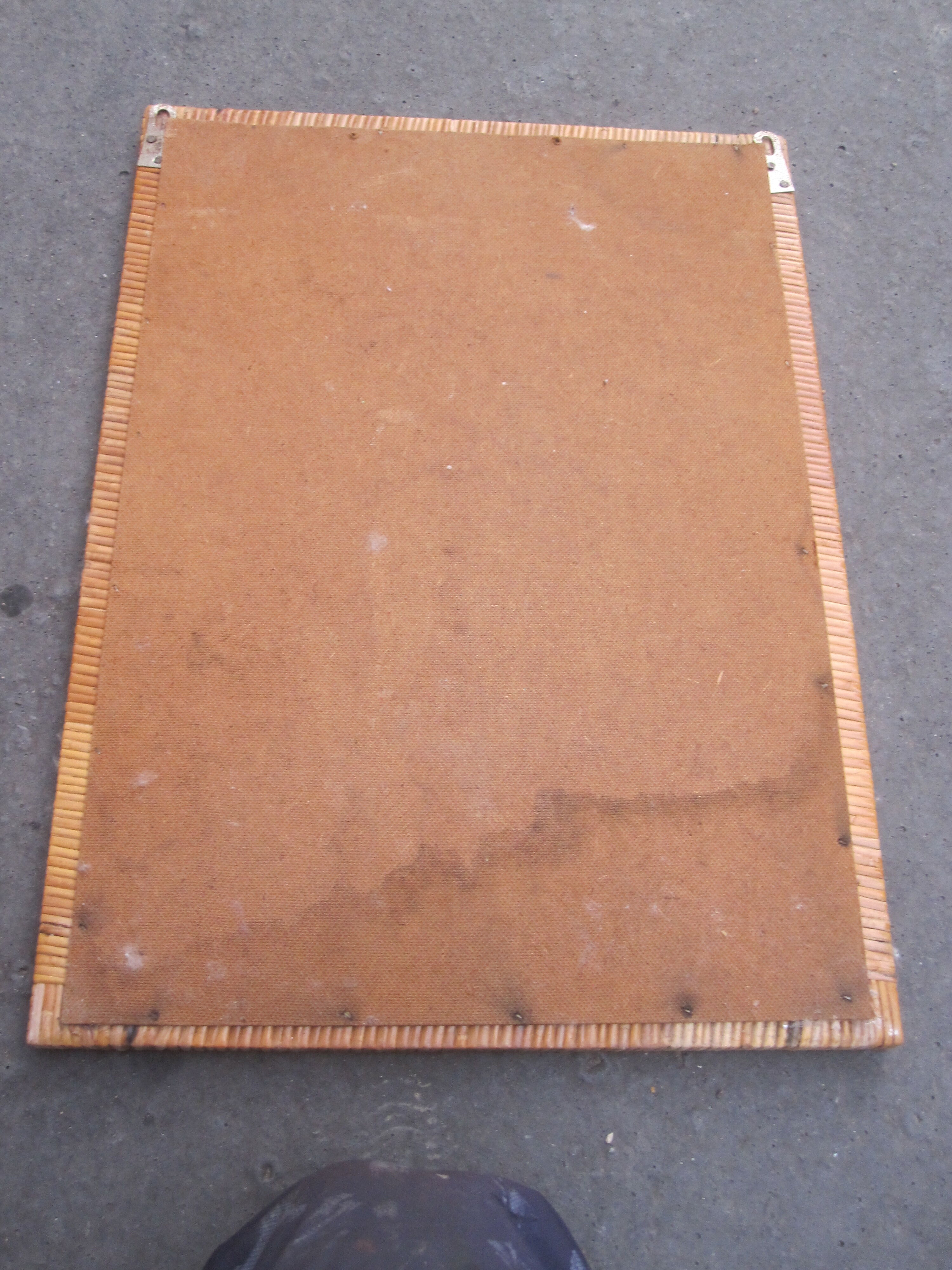 Rectangular mirror in vintage rattan 40x55cm