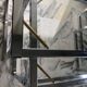Nested tables in chrome metal and glass, Italy circa 1970.