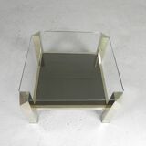 Belgo Chrom coffee table with 2 glass plates, 1970s