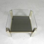 Belgo Chrom coffee table with 2 glass plates, 1970s