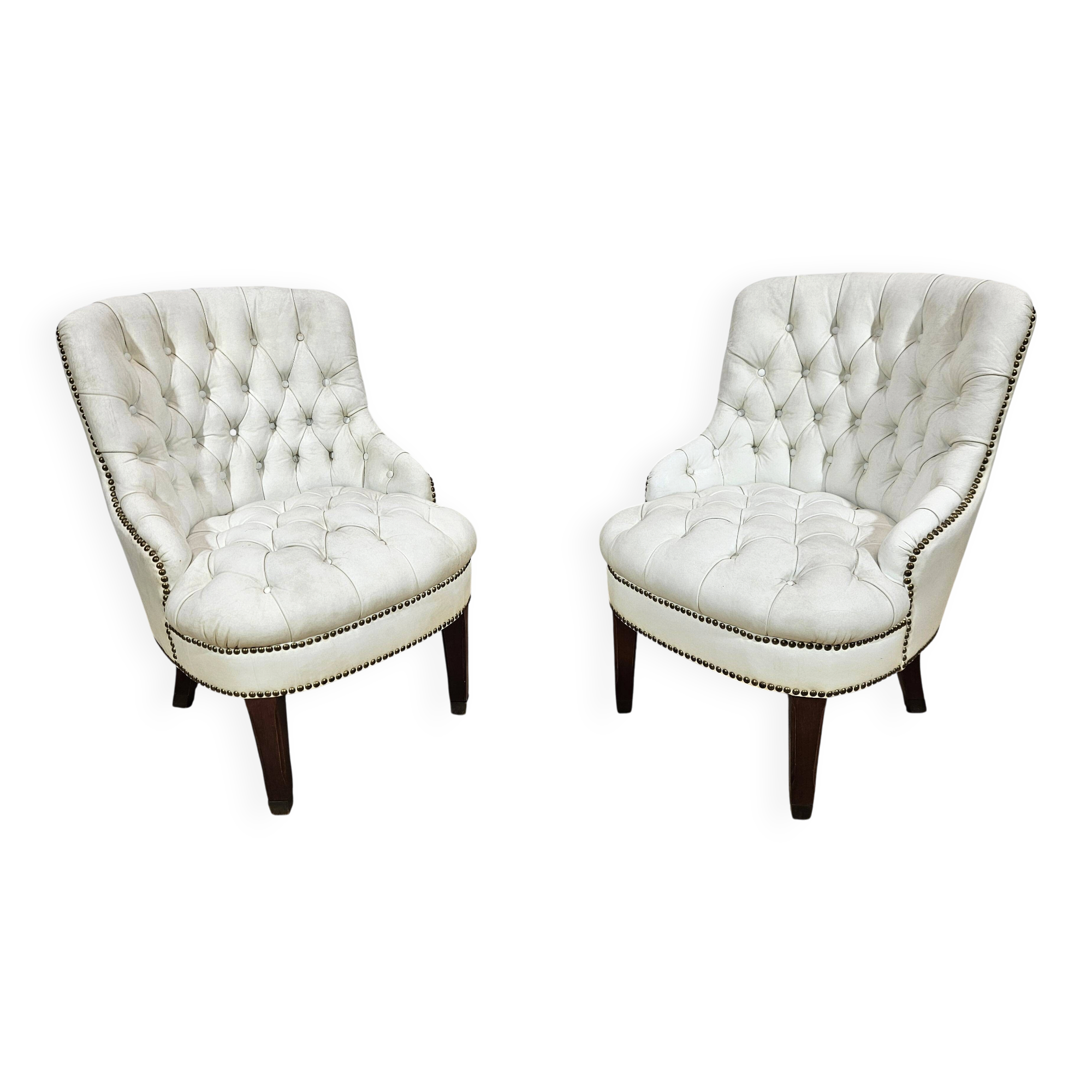 A pair of chesterfield armchairs, England, 1960s