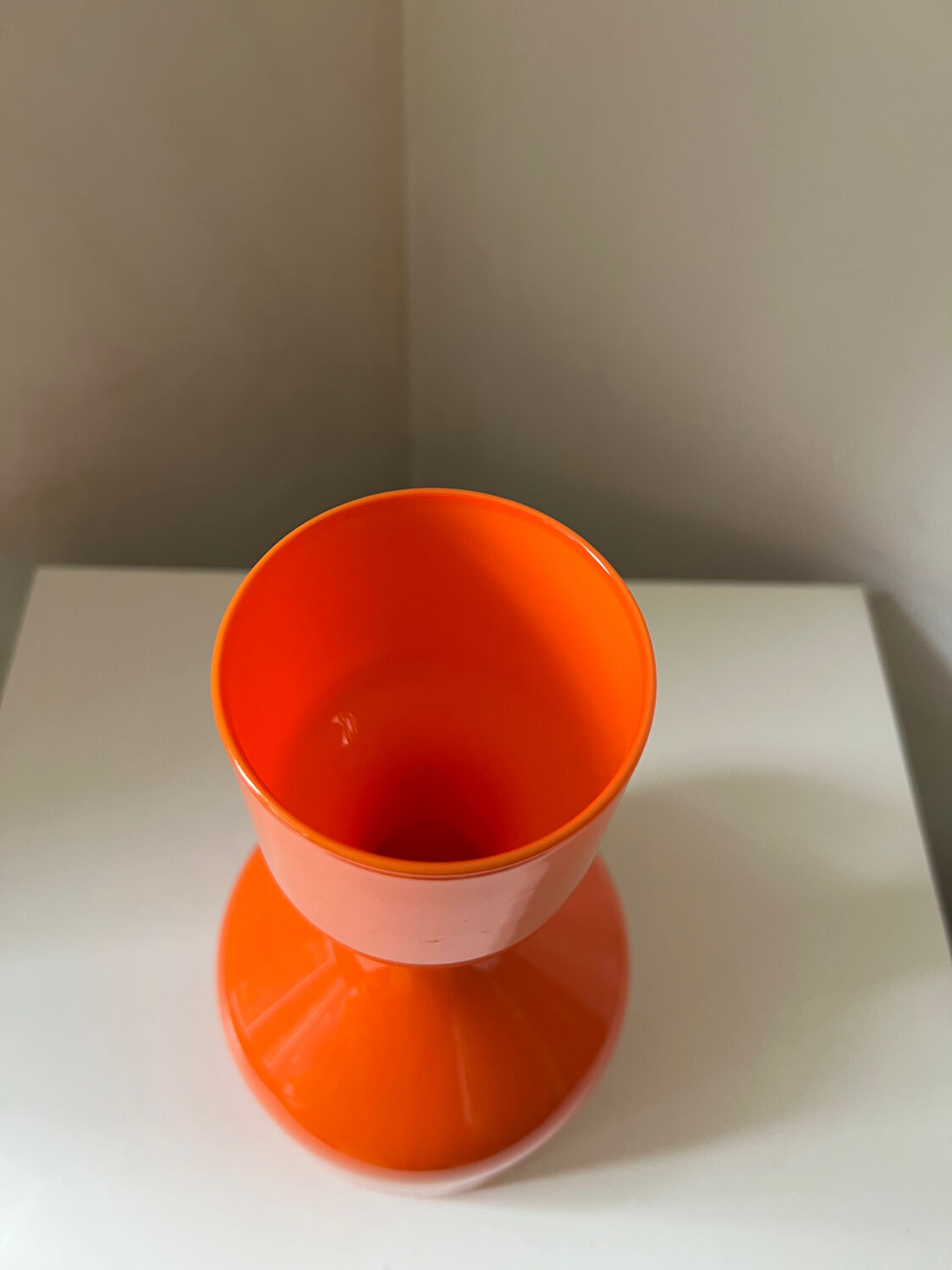 Orange glass vase 1970