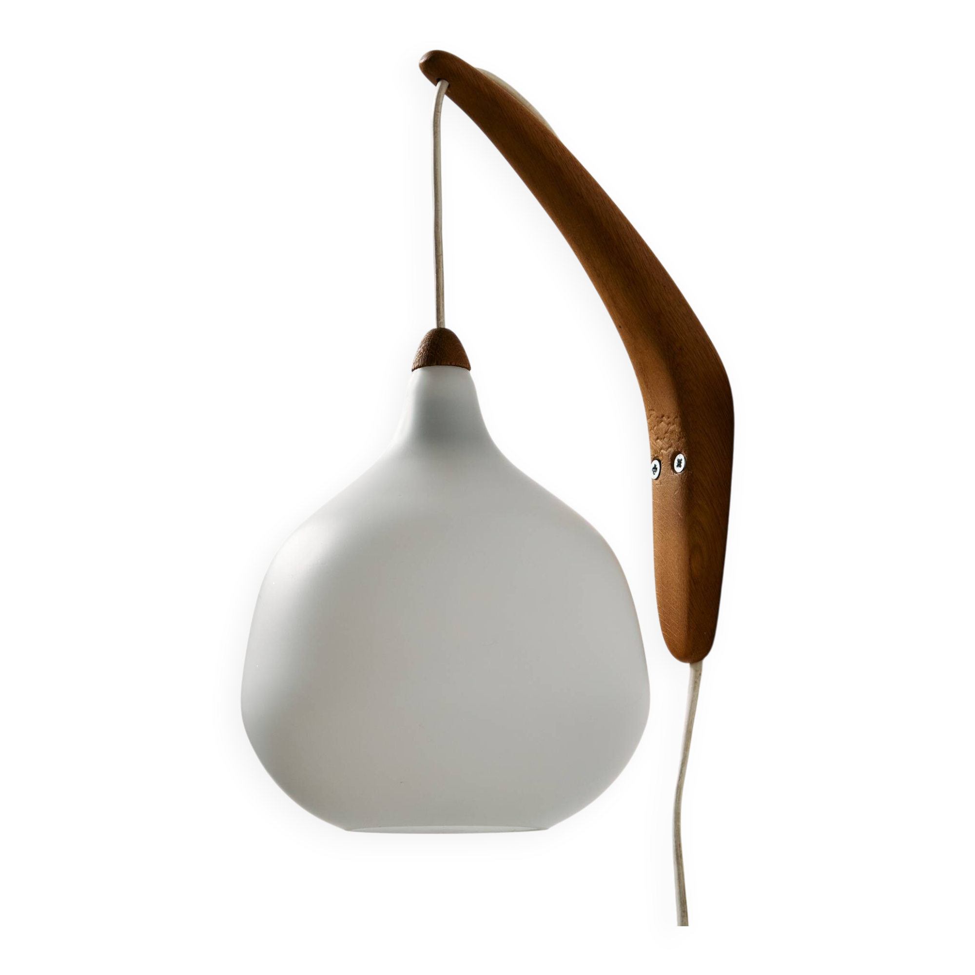 MK10987 Teak and glass wall lamp by Uno & Östen Kristiansson for Luxus