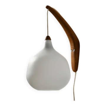MK10987 Teak and glass wall lamp by Uno & Östen Kristiansson for Luxus
