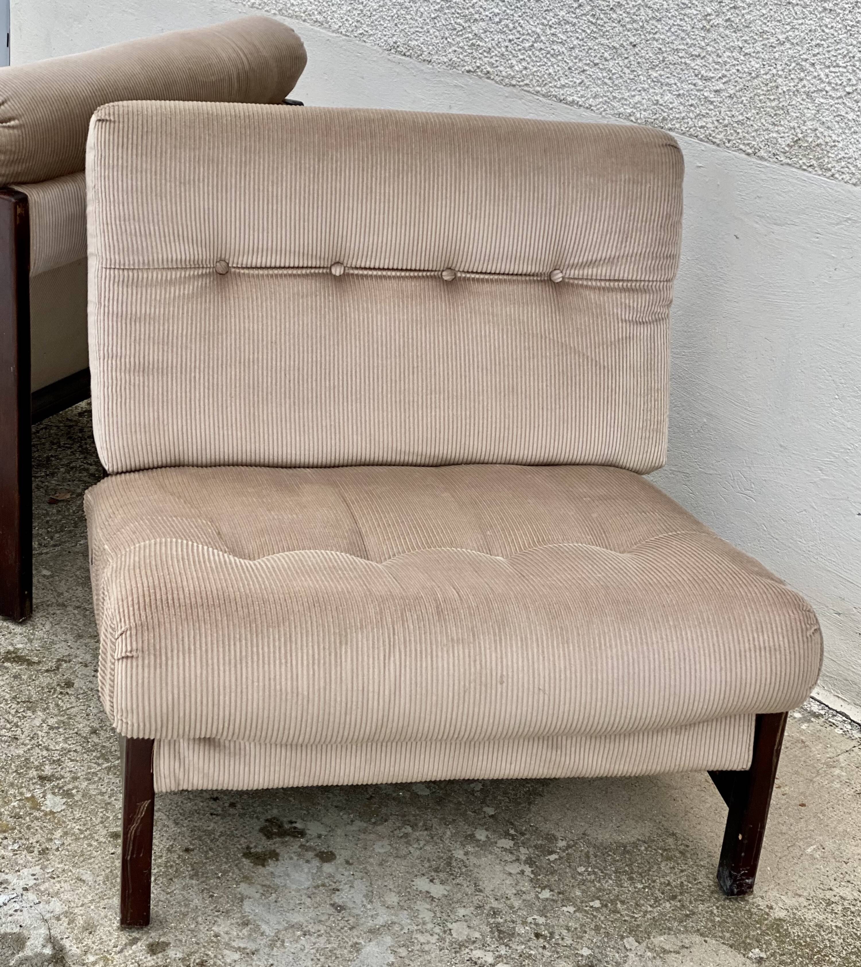 Pair of vintage 1960s Scandinavian armchairs.