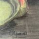 Tableau Pastel "Nature morte aux pêches" signé