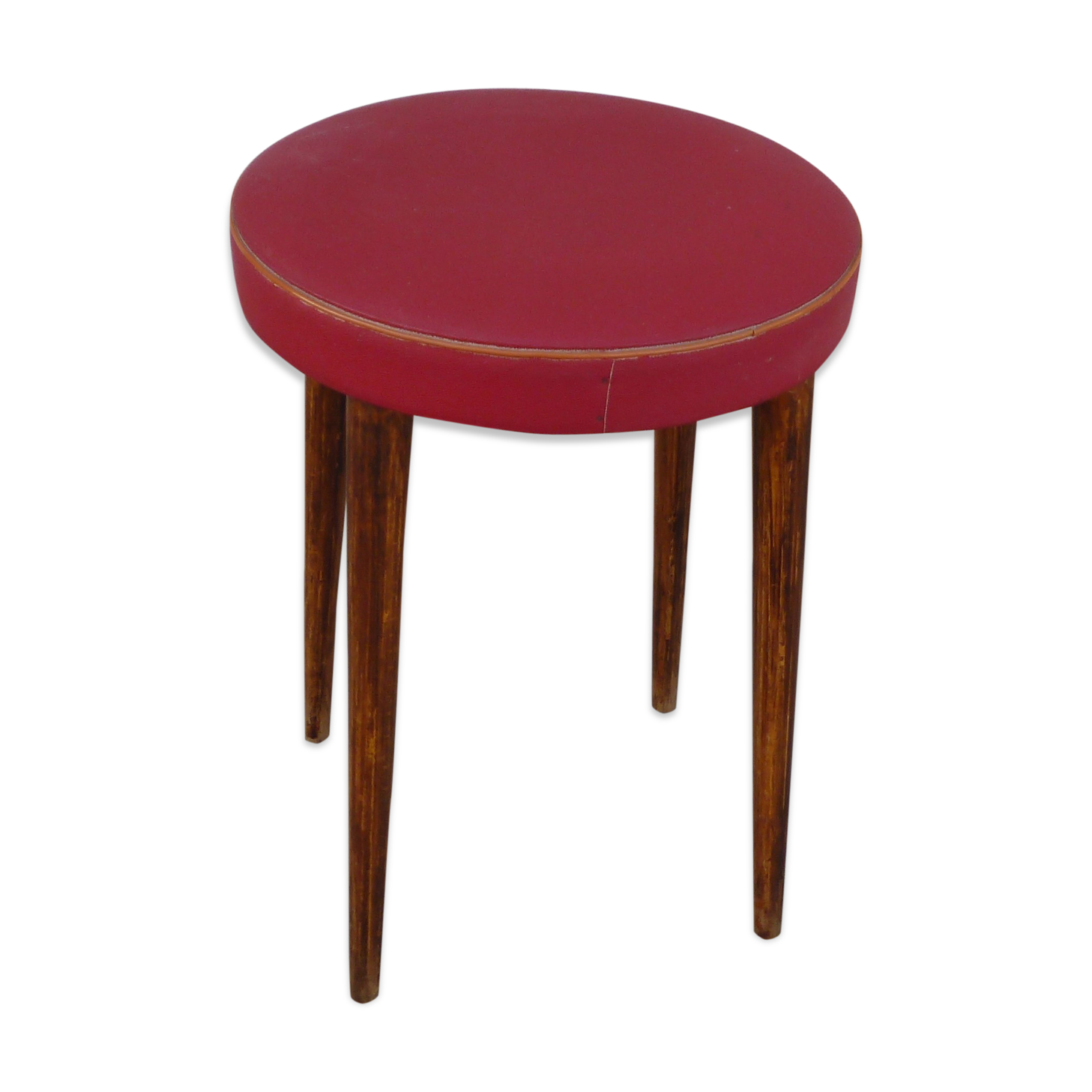 Vintage leather faux stool