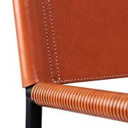 Paire de tabourets de bar avec dossier, couleur tabac et métal noir