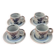 4 tasses / soucoupes à café céramique vernissée