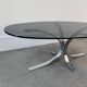 seventies coffee table with chrome and smoked glass