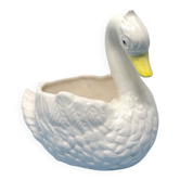 Italian ceramic swan shaped flowerpot