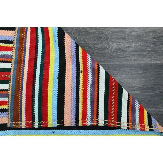 Tapis turc Oushak fait main en laine et coton rouge 174x287 des années 1970