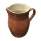 Former pitcher brown sandstone interior white 70s vintage