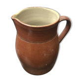 Former pitcher brown sandstone interior white 70s vintage