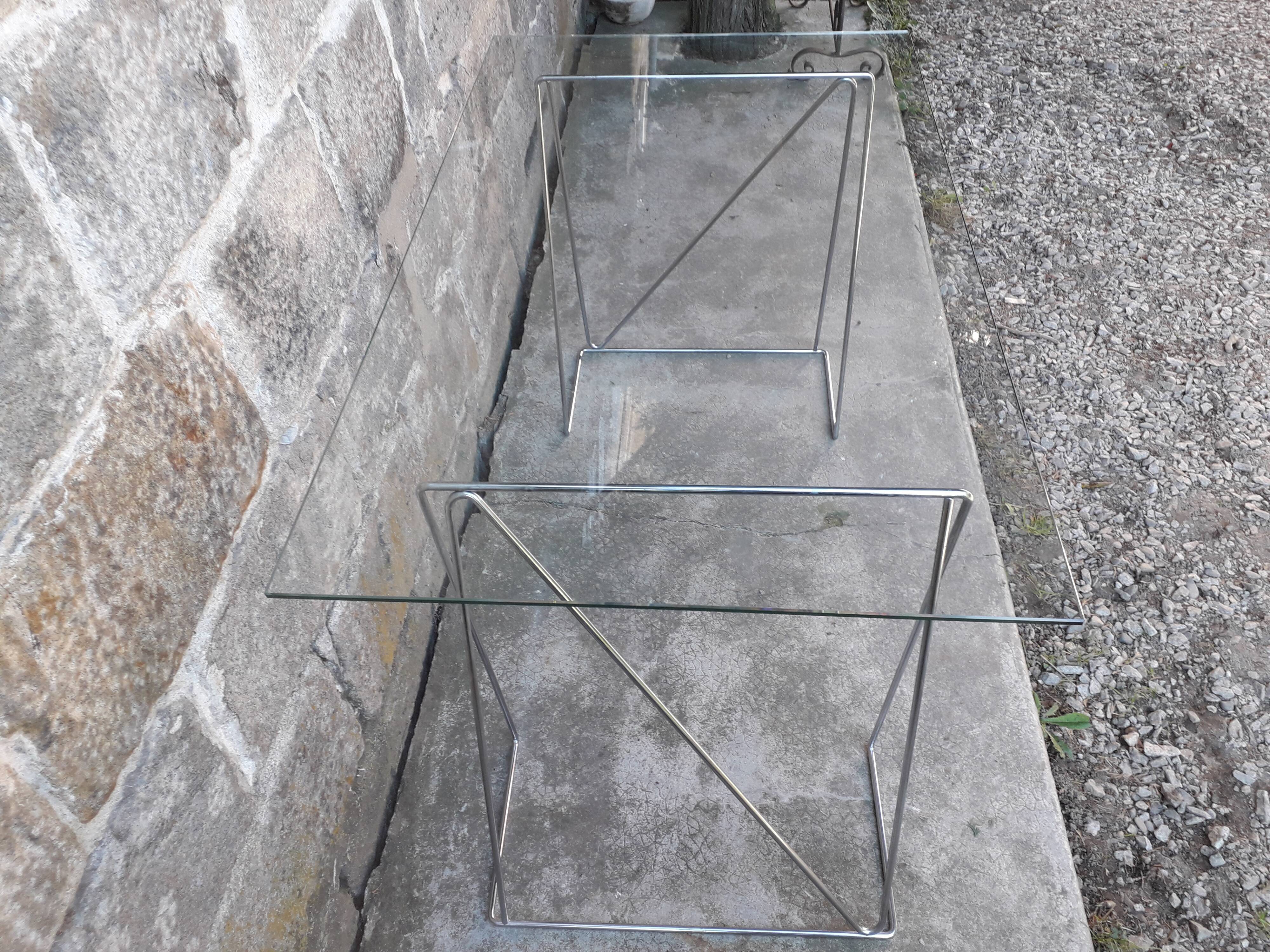 Bureau vintage plateau verre 130 cm