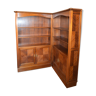 Open mahogany corner bookcase