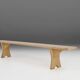 Rustic hand crafted Beige Wooden Bench, France, 1900s