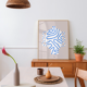 Pop-up Christmas 22 - Wall display white vase blue lines 50cm*70cm