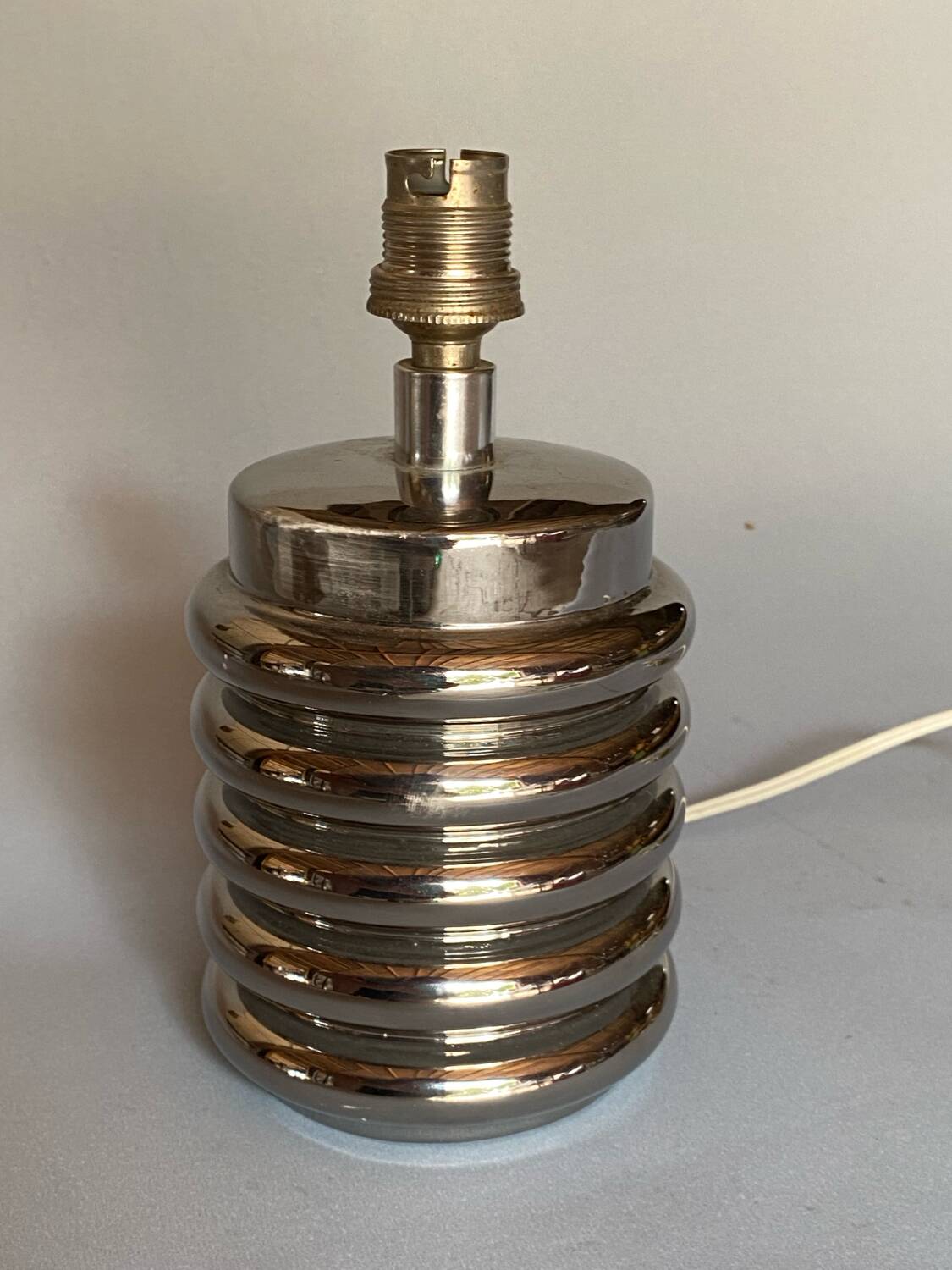 Bibendum chrome ceramic lamp 1970