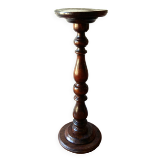 Tall Wooden Pedestal Plant Stand. Column Entryway Plant Stand.