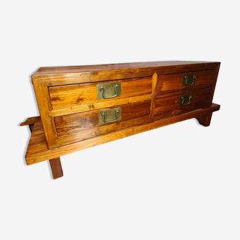 Low rosewood chest of drawers La maison coloniale