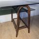 Bureau en rotin double plateau en verre fumé, années 70.