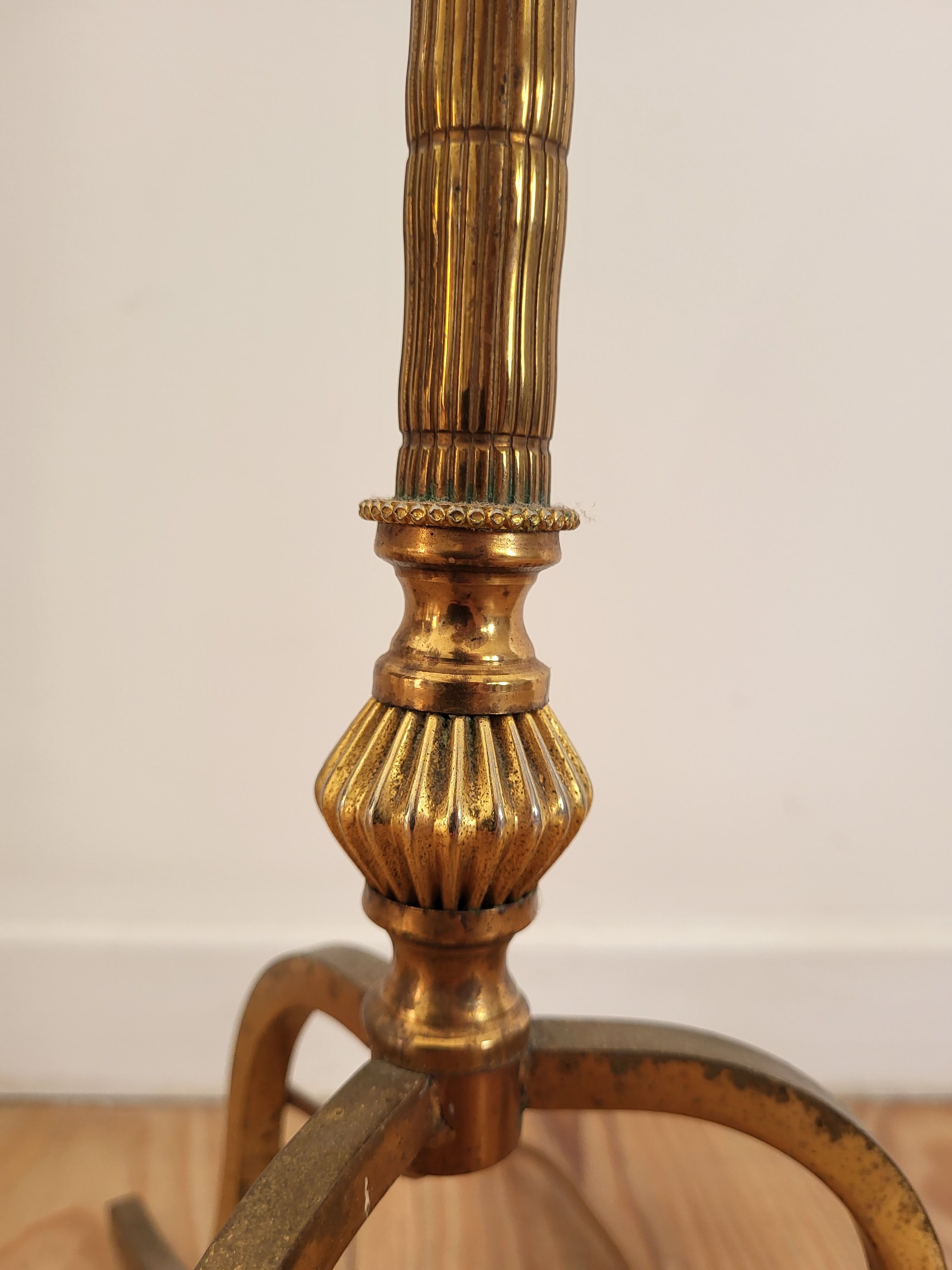 Bronze floor lamp with bamboo effect