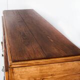 Solid oak Art Deco style sideboard, France, 1950s