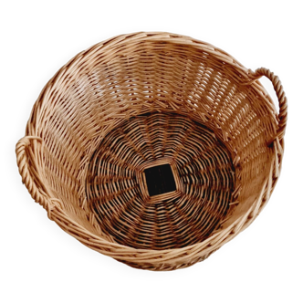 Large round woven wicker basket