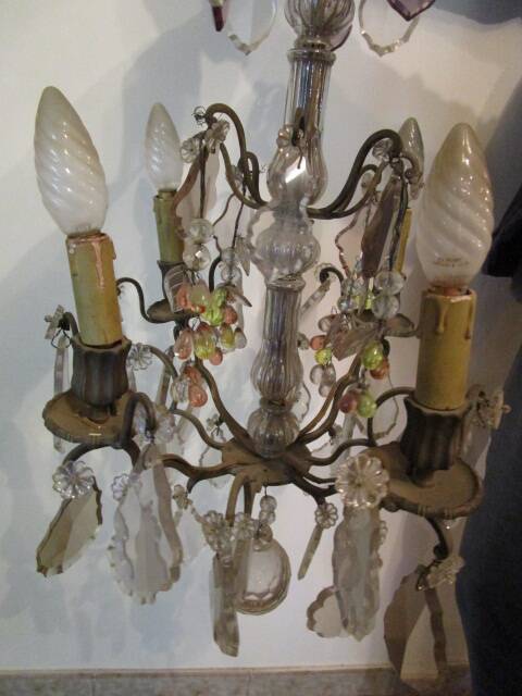Antique chandelier with pendants